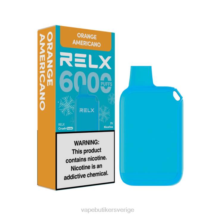 Vape Göteborg - RELX Crush Pocket 6000 isiga orange americano R26H15