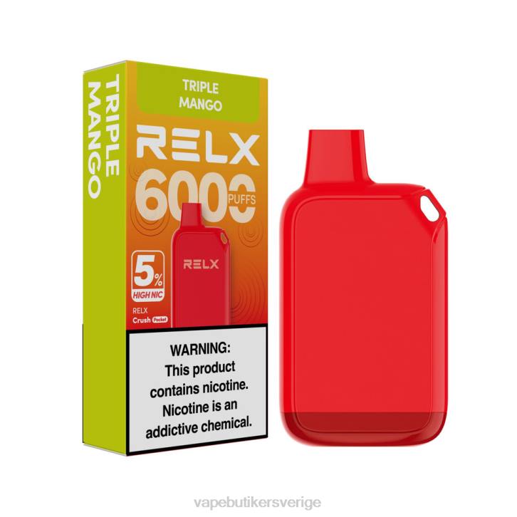 Vape Sverige - RELX Crush Pocket 6000 5% hög nic trippel mango R26H26