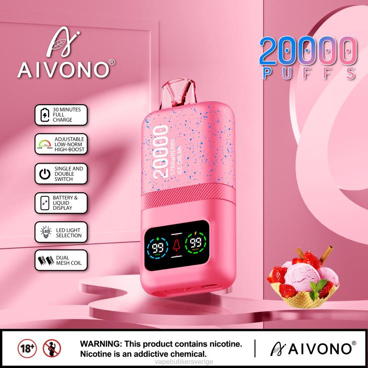 Vape Göteborg - Aivono AIM magic 20 000 jordgubbsglass B8B4280