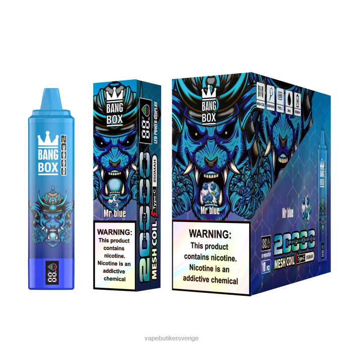 Vape Göteborg - Bang Box 20000 puffar smart skärm herr blå 2N2H060