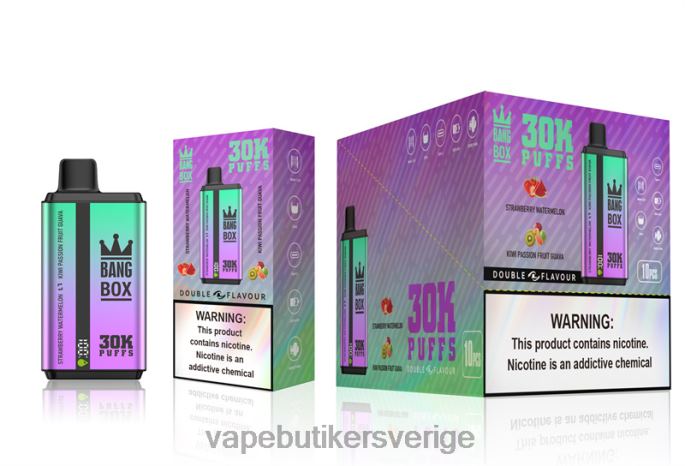 Vape Göteborg - Bang Box 30000 puffar dubbla smaker jordgubbsvattenmelon & kiwi passionsfrukt guava 2N2H070