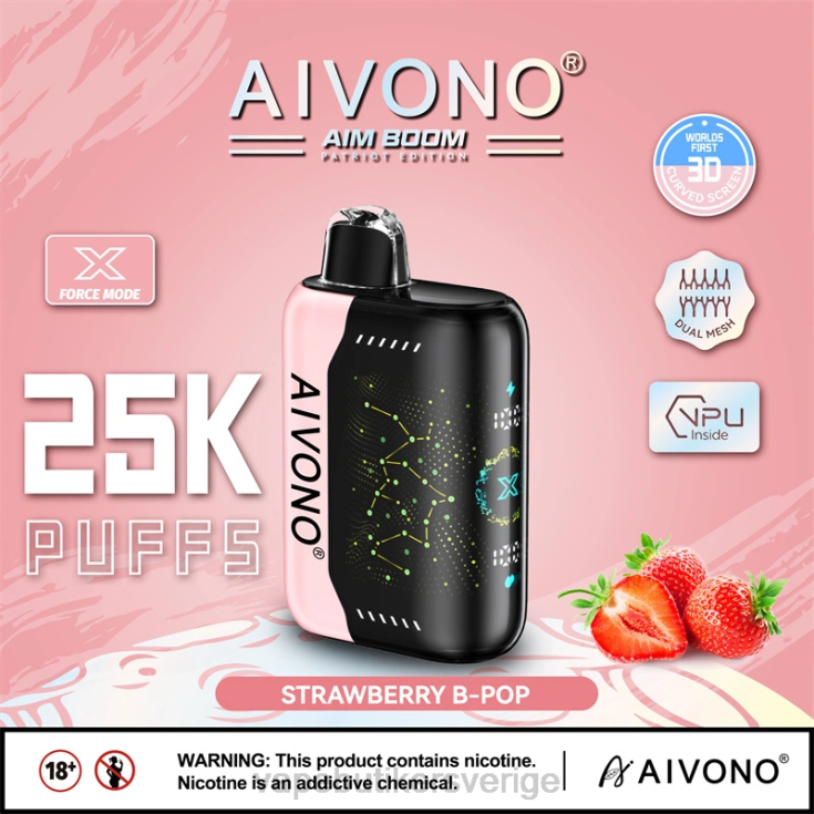 Vape Juice - Aivono AIM BOOM 25 000 jordgubbsb-pop B8B42352