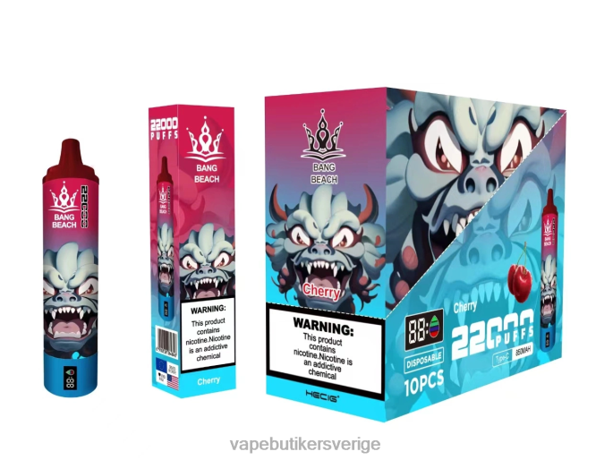 Vape Juice - Bang Beach 22000 puffar smart skärm körsbär 2N2H017