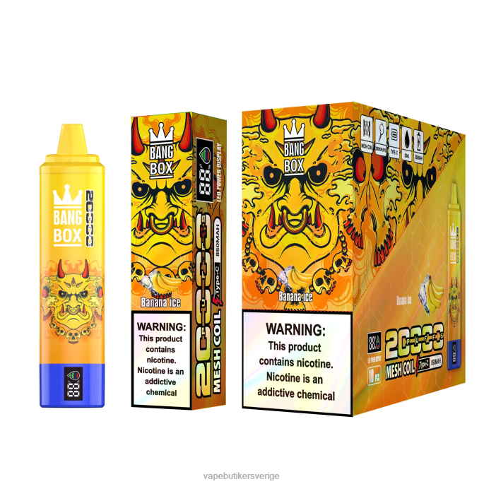 Vape Juice - Bang Box 20000 puffar smart skärm bananis 2N2H057