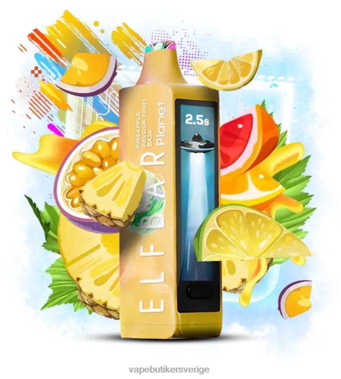 Vape Juice - Elf Bar Planet 25 000 ananas passionsfrukt baja 8TPD827