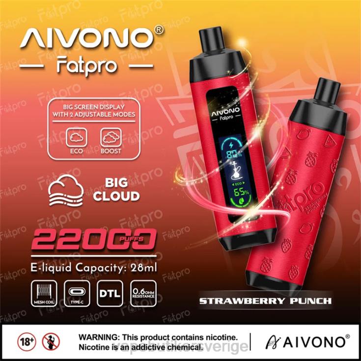 Vape Smaker - Aivono Fatpro 22 000 jordgubbspunsch B8B428