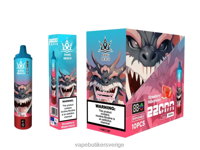 Vape Smaker - Bang Beach 22000 puffar smart skärm jordgubbsvattenmelon 2N2H023