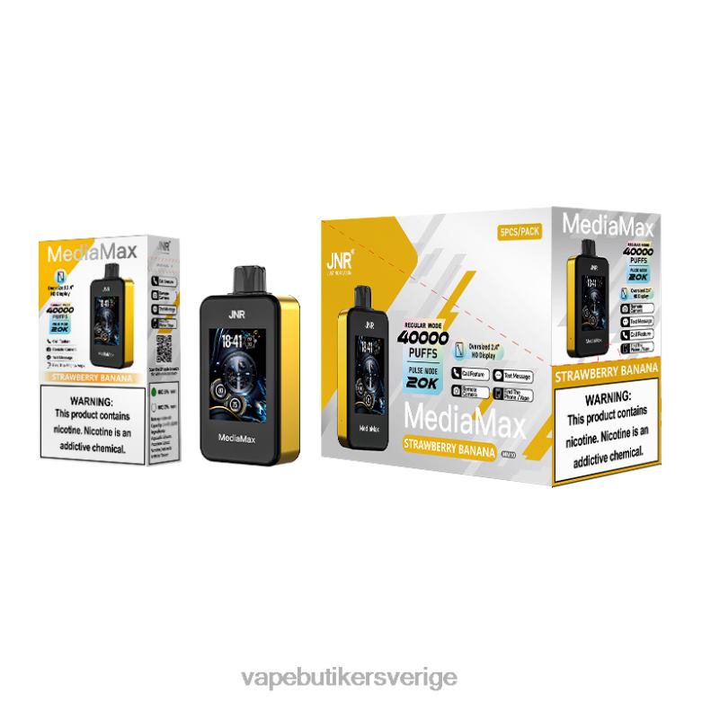Vape Sverige 2L8J816 JNR MediaMax 40k puff jordgubbsbanan