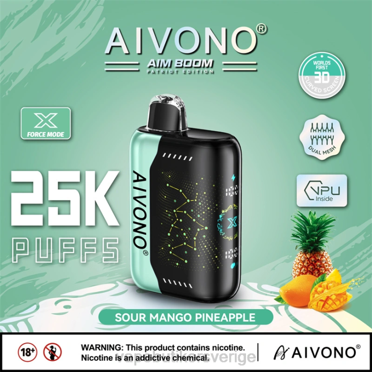 Vape Sverige - Aivono AIM BOOM 25 000 syrlig mango ananas B8B42351