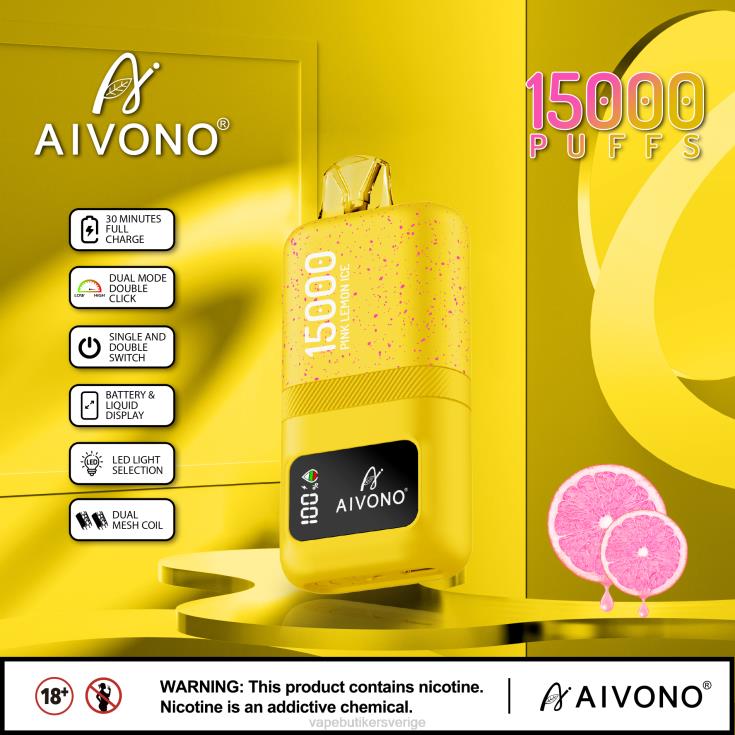 Vape Sverige - Aivono AIM magic 15 000 rosa citronis B8B4261