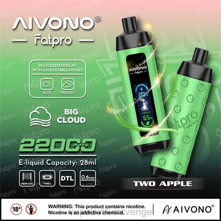 Vape Sverige - Aivono Fatpro 22 000 två äpplen B8B421