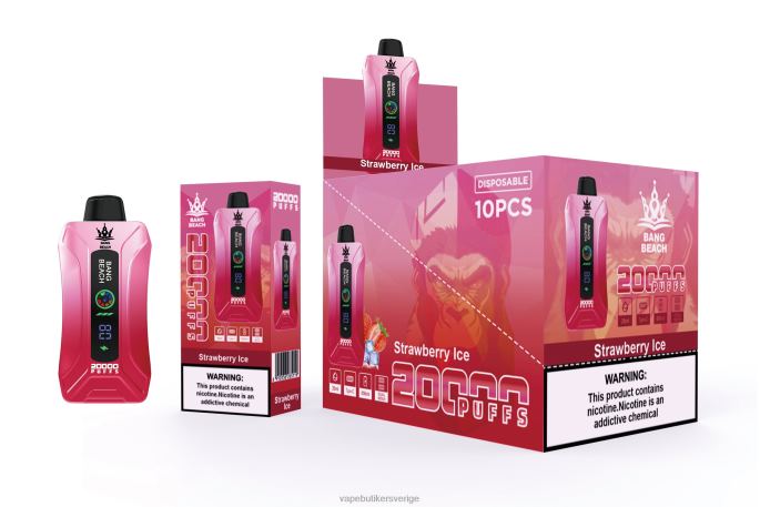 Vape Sverige - Bang Beach 20000 puffar smart screen vape jordgubbsis 2N2H06