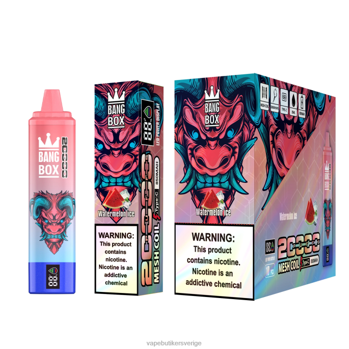 Vape Sverige - Bang Box 20000 puffar smart skärm vattenmelon is 2N2H056