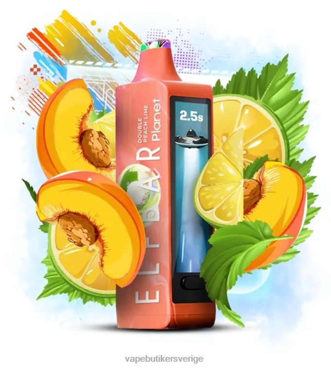 Vape Sverige - Elf Bar Planet 25 000 dubbel persika lime 8TPD831