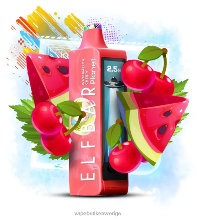 Vape Sverige - Elf Bar Planet 25 000 vattenmelon körsbär 8TPD821