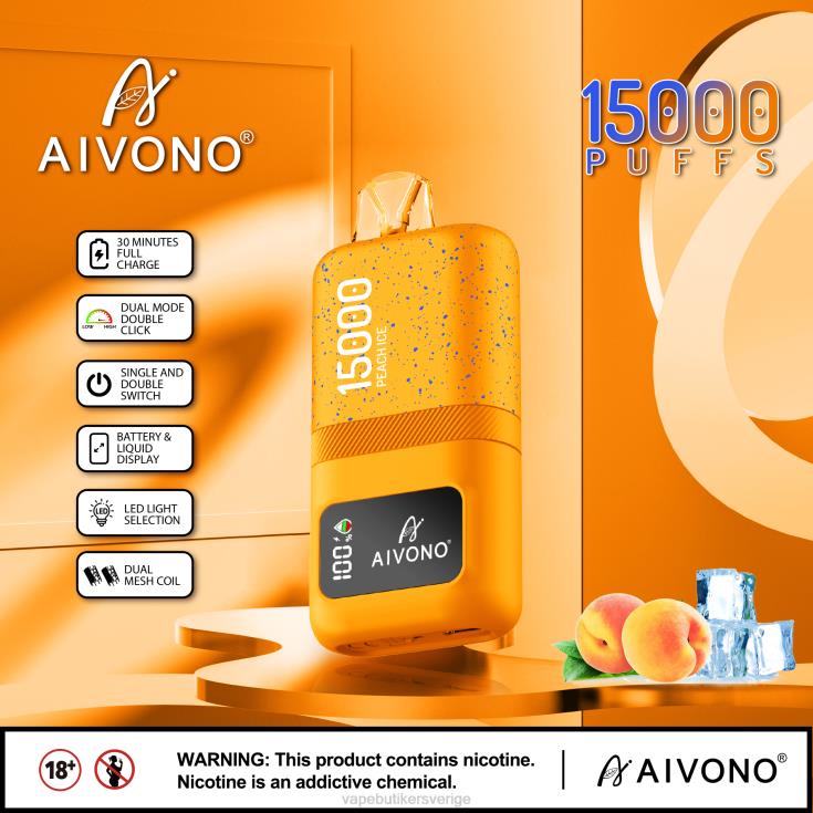 Vape Utan Nikotin - Aivono AIM magic 15 000 persika is B8B4259