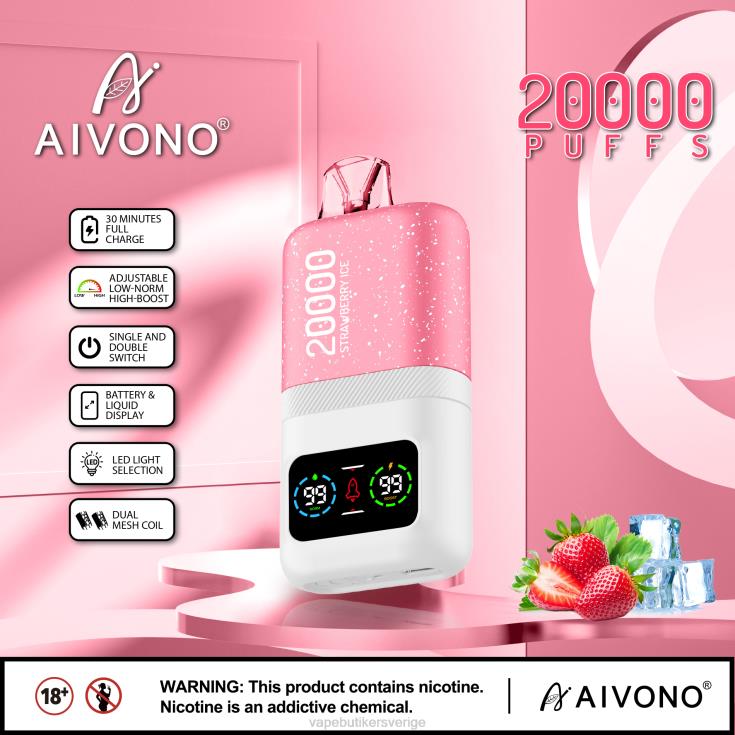 Vape Utan Nikotin - Aivono AIM magic 20 000 jordgubbsis B8B4274