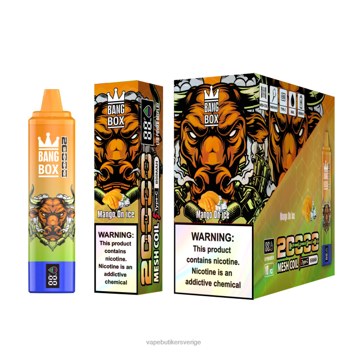 Vape Utan Nikotin - Bang Box 20000 puffar smart skärm mango på is 2N2H054