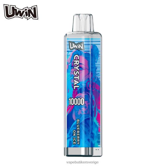 Vape Utan Nikotin - UWIN CRYSTAL 10000 engångsvape blåbär på is 2HR4V4