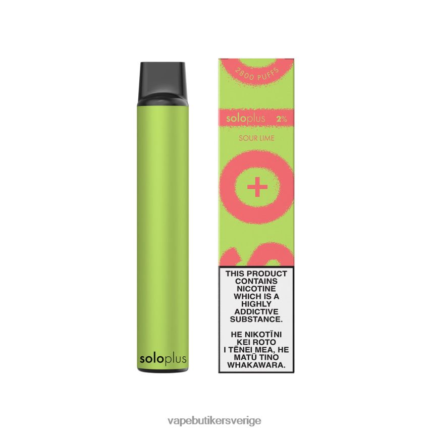 Vape Utan Nikotin - Solo Plus engångsvape sur lime DB20T434