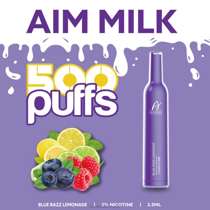 Vape Utan Nikotin - Aivono AIM MILK 500 blå razz lemonad B8B42264