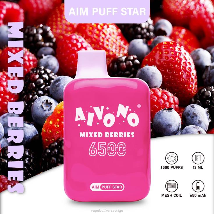 Vape Göteborg - Aivono AIM PUFF STAR 6500 blandade bär B8B42290