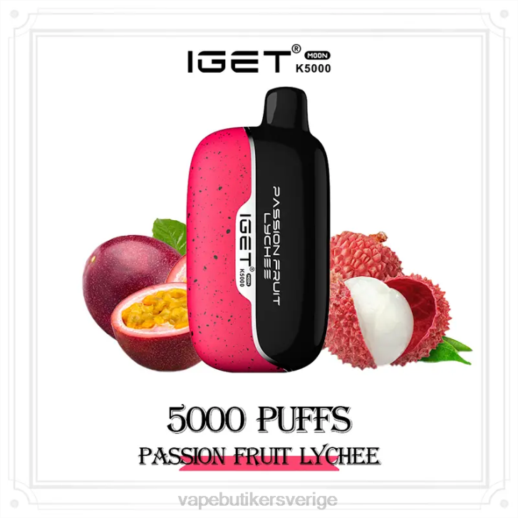 Vape Göteborg - IGET Moon k5000 passionsfrukt litchi TZ6610