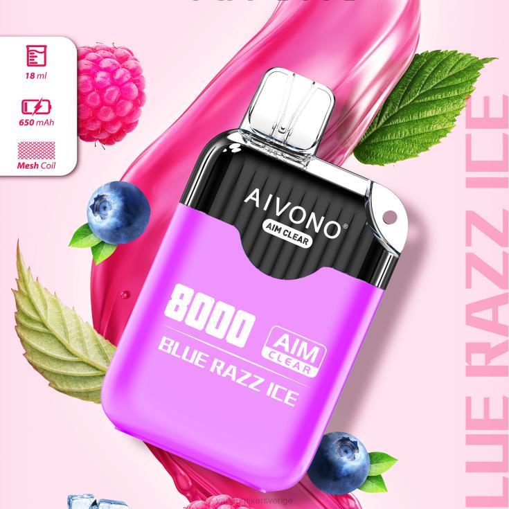 Vape Juice - Aivono AIM CLEAR 8000 blå razz is B8B42202