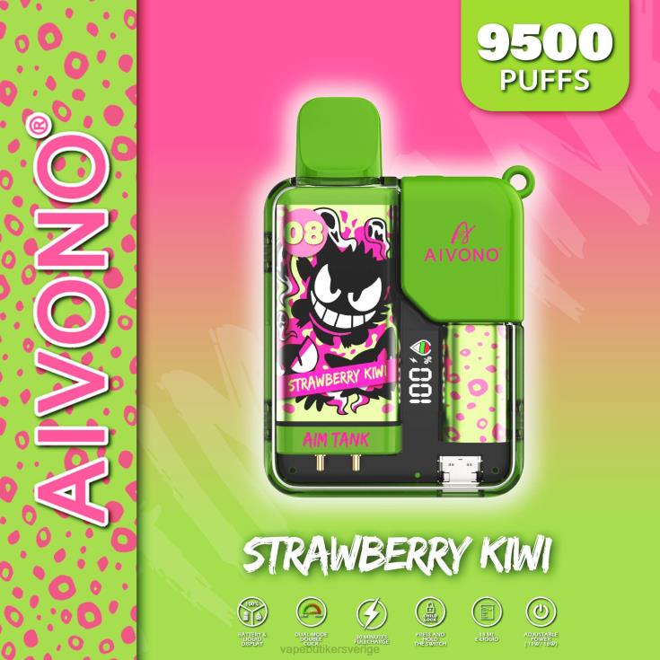 Vape Juice - Aivono AIM TANK 9500 jordgubbskiwi B8B4247
