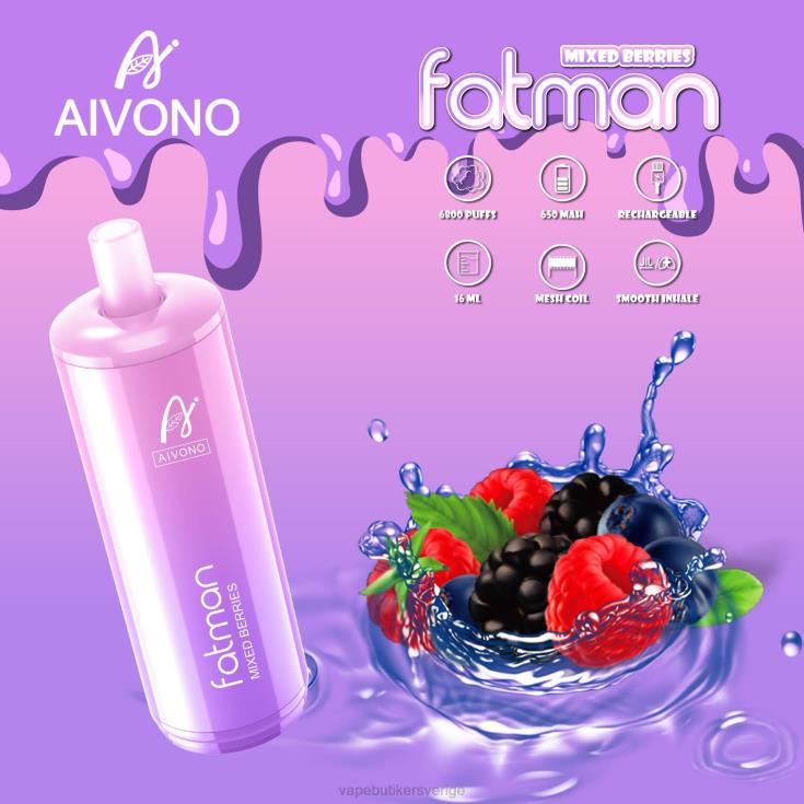 Vape Juice - Aivono FATMAN 6800 blandade bär B8B4227
