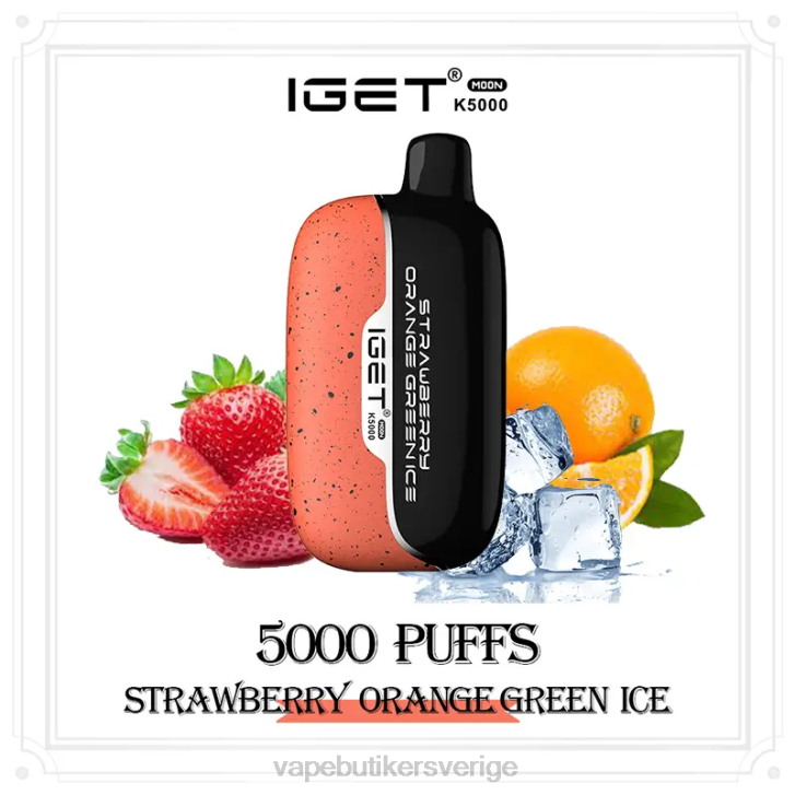 Vape Juice - IGET Moon k5000 jordgubbe orange grön is TZ6612