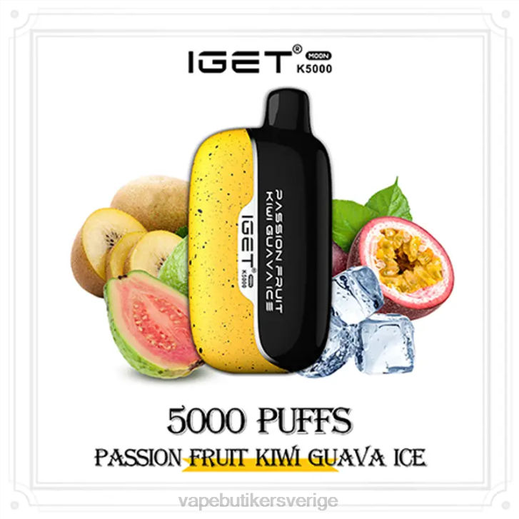 Vape Juice - IGET Moon k5000 passionsfrukt kiwi guava is TZ662
