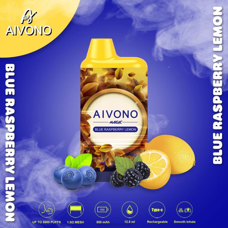 Vape Sverige - Aivono AIM MAGIC 5800 munlåda cigarett blå hallon citron B8B4291