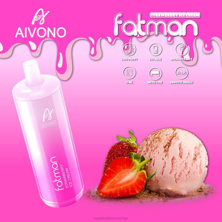 Vape Sverige - Aivono FATMAN 6800 jordgubbsglass B8B4221