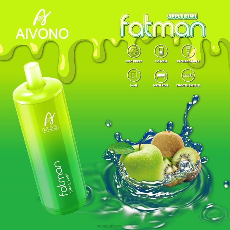 Vape Sverige - Aivono FATMAN 6800 äpple kiwi B8B4231