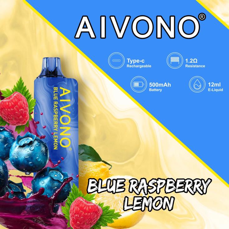 Vape Utan Nikotin - Aivono AIM GUN 7000 blåbär hallon citron B8B42109