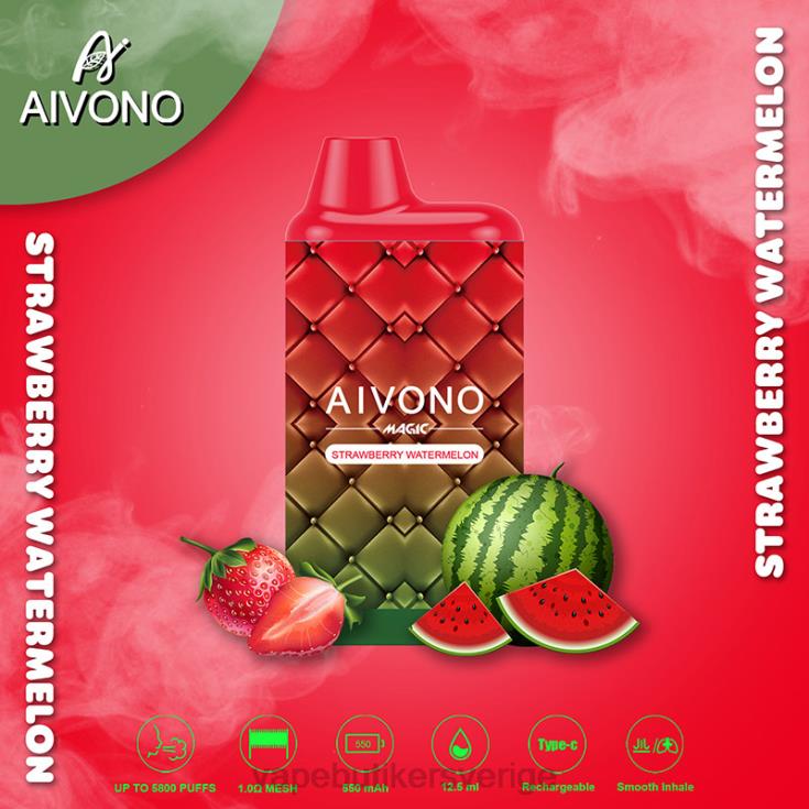 Vape Utan Nikotin - Aivono AIM MAGIC 5800 munlåda cigarett jordgubbsvattenmelon B8B4299