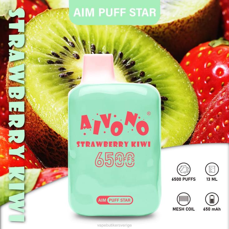 Vape Utan Nikotin - Aivono AIM PUFF STAR 6500 jordgubbskiwi B8B42294