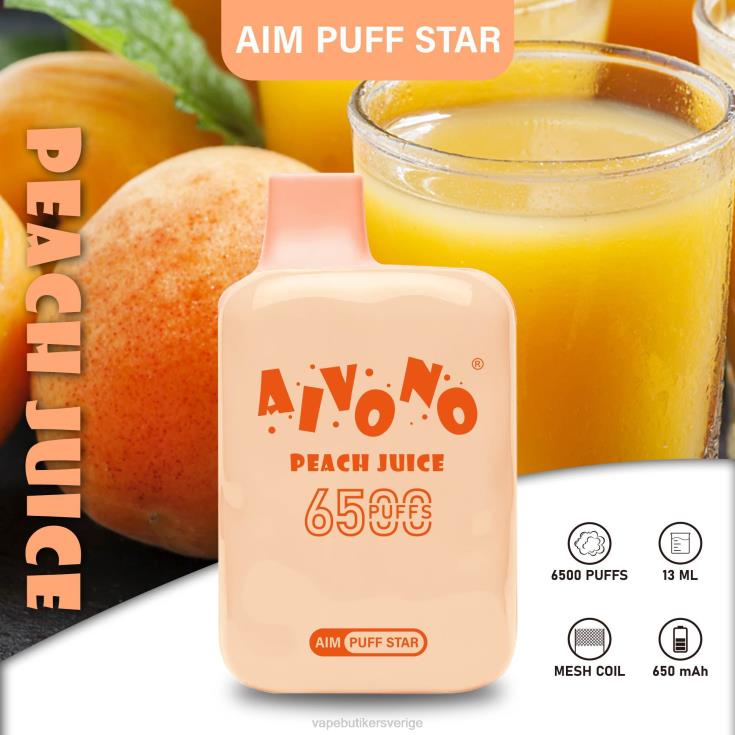 Vape Utan Nikotin - Aivono AIM PUFF STAR 6500 persikajuice B8B42289