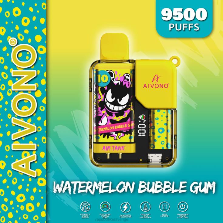 Vape Utan Nikotin - Aivono AIM TANK 9500 vattenmelon tuggummi B8B4244