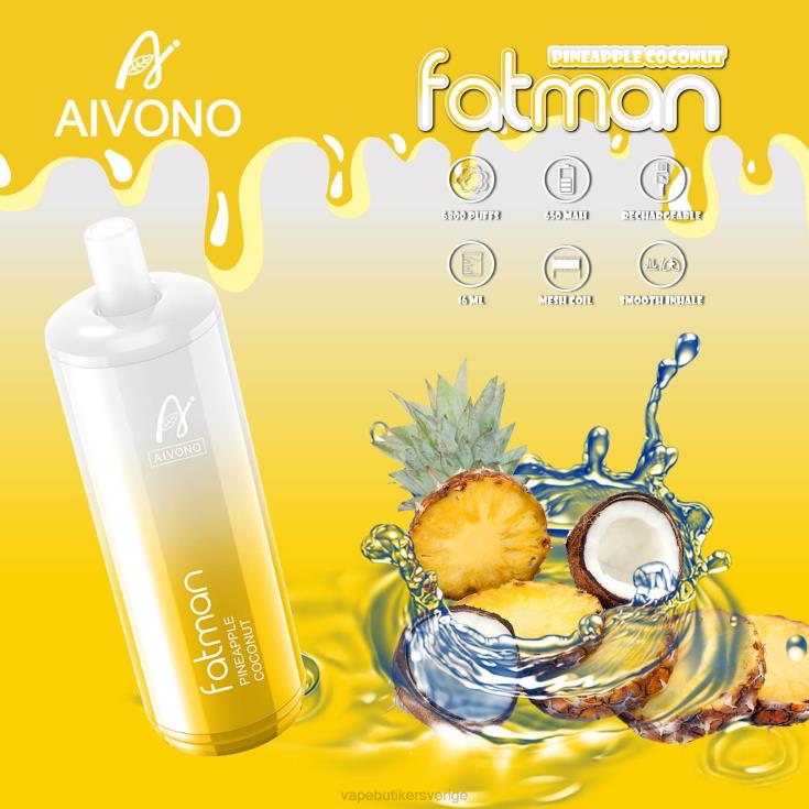 Vape Utan Nikotin - Aivono FATMAN 6800 ananas kokos B8B4229