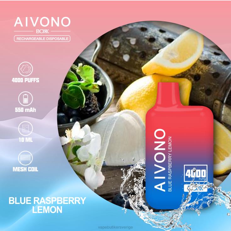 Vape Juice - Aivono AIM BOXX 4000 blå hallon citron B8B42217