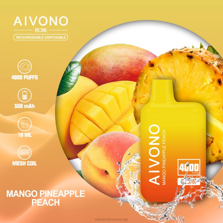 Vape Utan Nikotin - Aivono AIM BOXX 4000 mango ananas persika B8B42219