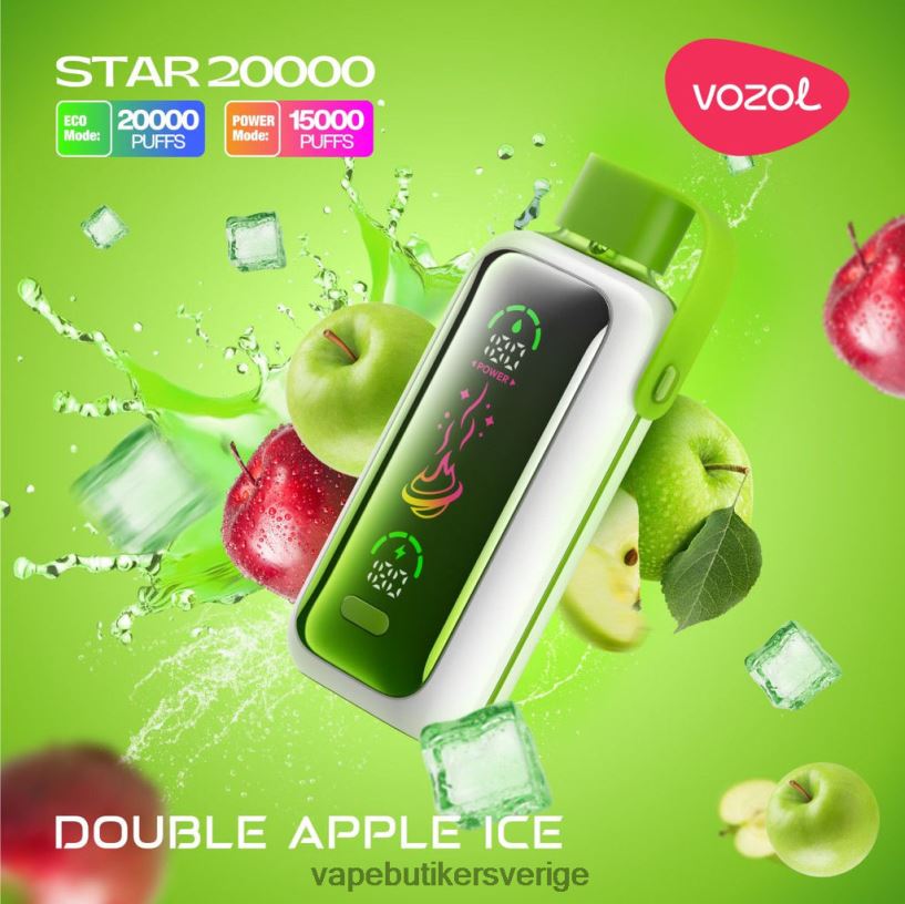 Vape Juice - VOZOL STAR 20 000 dubbel äppelis DT8TD47