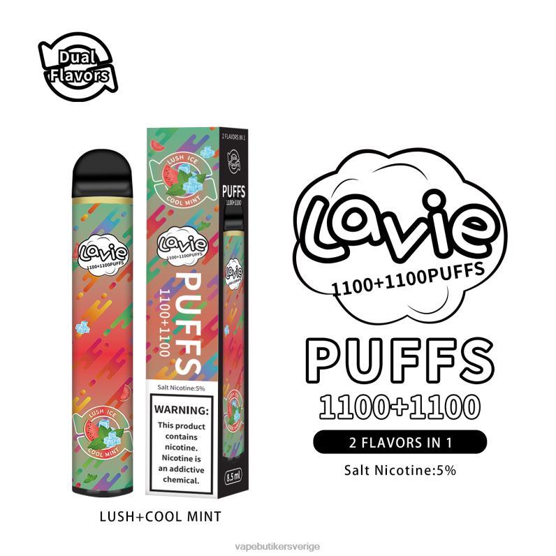 Vape Utan Nikotin - LAVIE BAR Switch 2200 bloss frodig/sval mynta 4RH24294