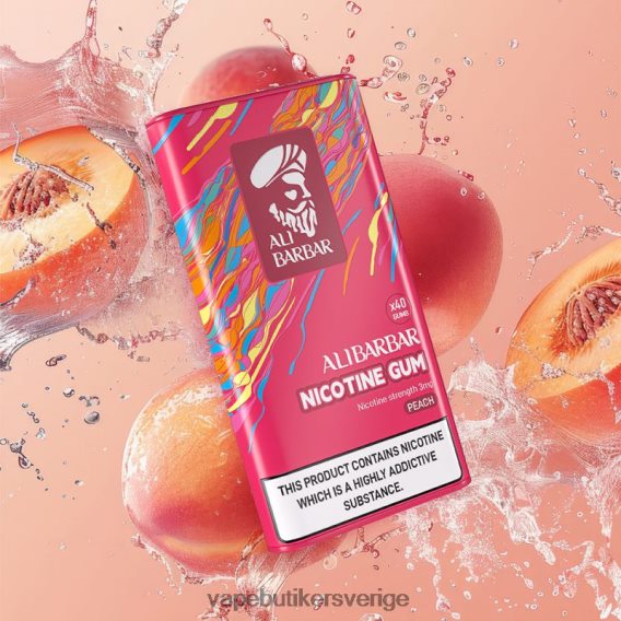 Vape Utan Nikotin - Alibarbar nikotingummi persika 6H426D84