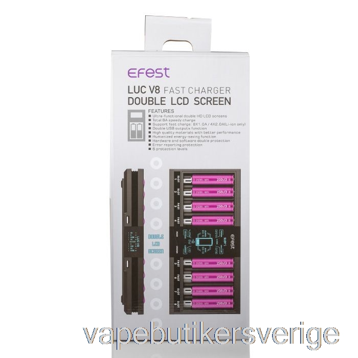 Vape Sverige Efest Luc V8 Dubbel Lcd-skärm Snabb Batteriladdare