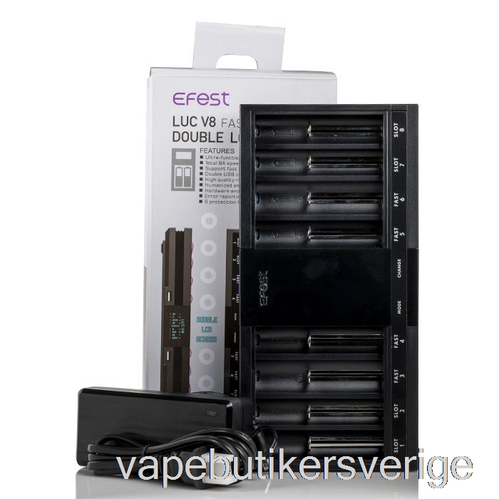 Vape Sverige Efest Luc V8 Dubbel Lcd-skärm Snabb Batteriladdare