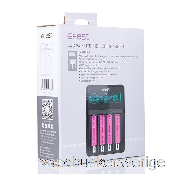 Vape Sverige Efest Luc V4 Elite Hd Lcd Laddare
