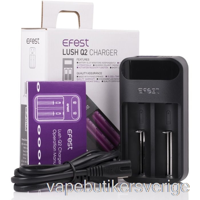 Vape Sverige Efest Lush Q2 2-bay Intelligent Led Batteriladdare